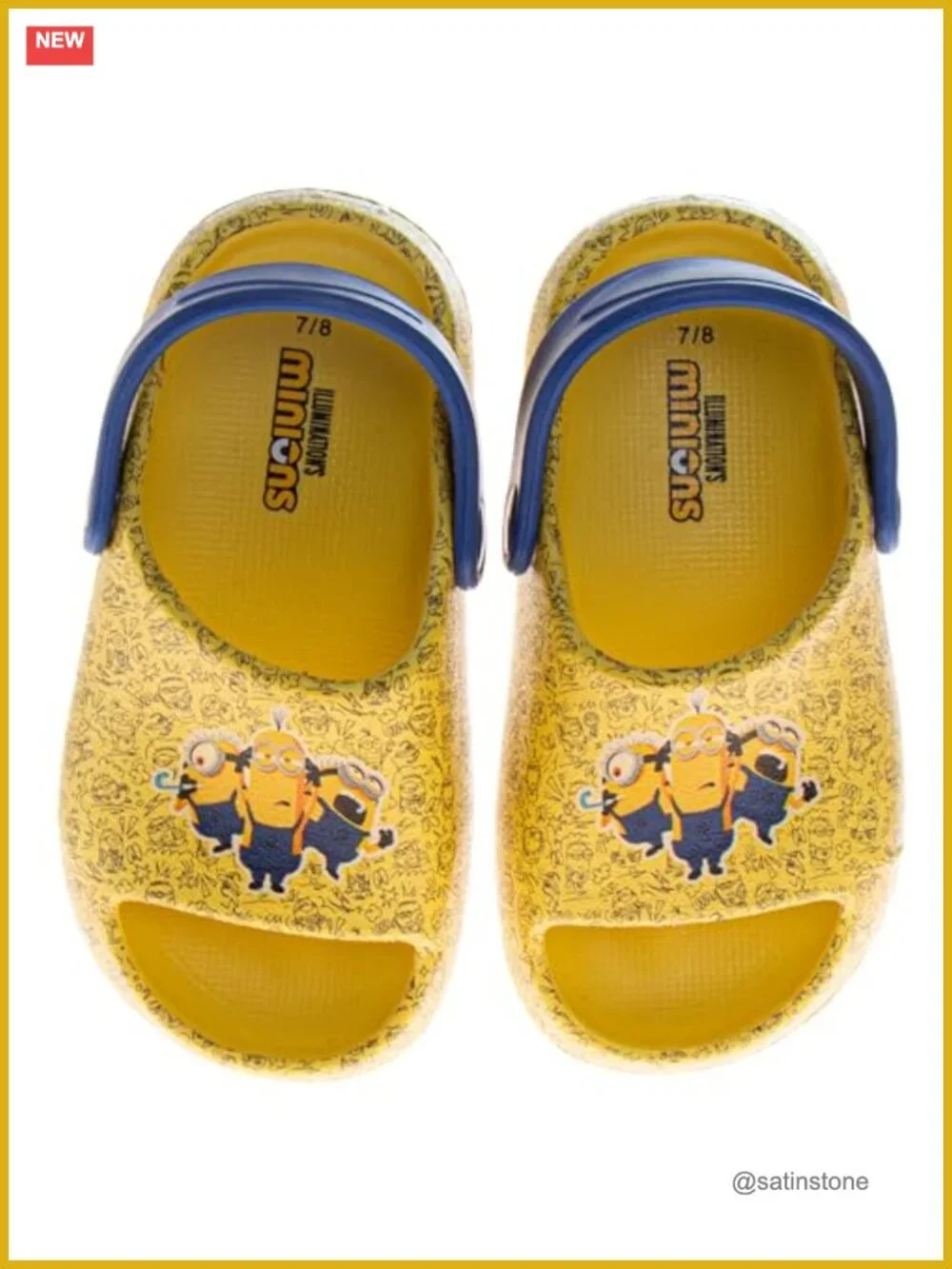 Kids Minions Clog Sandals with Backstrap Water Resistant EVA Open Toe Slide